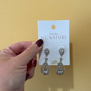 NWT CZ Teardrop Earrings